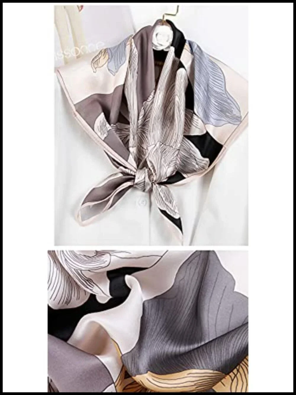 100% Pure Mulberry Silk Square Scarf for Women Neck Head Scarf Gift